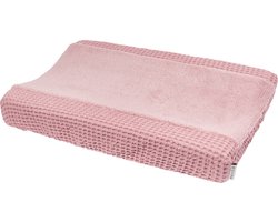 Meyco Baby Wafel Teddy aankleedkussenhoes - old pink - 50x70cm