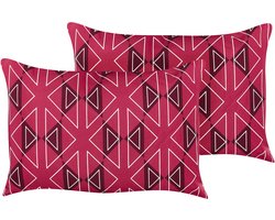 MEZZANO - Tuinkussen set van 2 - Fuchsiapaars - 40 x 60 cm - Polyester