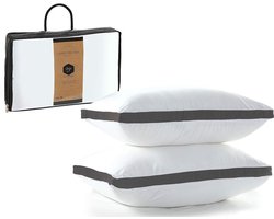 MF International Gusset Pillow Hoofdkussen set | 2 stuks | Queen-size | Luxury Hotel Collection | 66 x 51 cm | div. kleuren