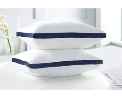 MF International Gusset Pillow Hoofdkussen set | 2 stuks | Queen-size | Luxury Hotel Collection | 66 x 51 cm | div. kleuren