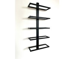 MG PRO - Wijnrek muur - Wijnrek - 5 flessen - Mat zwart - Metaal - Wijnrekken - Modern - Hangend wijnrek - Muur monteren - Industrieel - Wijnliefhebber - Wijnrek hangend - Wand - Vino - Wijnaccessoires - Aan de muur - wijnfleshouder