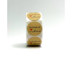 MGM Trading - 500 Stickers - Handmade with love - Decoratie voor zelfgemaakte (relatie) geschenken