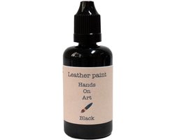 MGM Trading® - Hands on art - Leerverf - Verf voor lederen oppervlakten - 20ml - Zwart