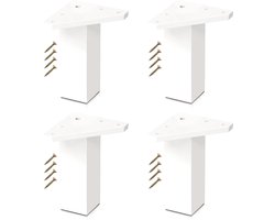 MGM Trading Witte meubelpoten ✮ Set met 4 poten, schroeven meegeleverd, wit, doe-het-zelf poten voor tafels, tafels, badkamermeubels, kast, planken (10 cm)