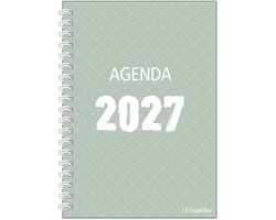 MGPcards - Agenda 2027 - 18 maanden - 1 juli 2026 t/m 31 december 2027 - A5 Formaat - Flexibele kaft - 15 x 21 cm - Groen