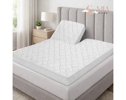 MIA Sleep SPLIT Topdekmatras XXL - Hotel Topper 140x200 - Circa 12 cm dik - Tencel hoes - Visco Nasa Traagschuim GEL - Orthopedisch - Afritsbaar