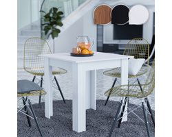 Miadomodo - Vierkante eettafel - 4 personen - MDF Wood - Keuken - Eetkamer Tafel - Wit - 80 x 80 x 76,5 cm