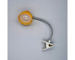 MiaHome - Mini LED Bureaulamp met Clip - Flexibele Arm - Batterijgevoed - Geel - 20cm