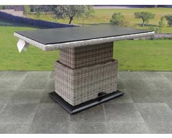 Miami lounge-diningtafel 130x75xH47-71 cm in hoogte verstelbaar antraciet