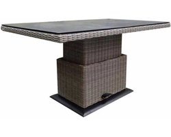 Miami lounge-diningtafel 130x75xH47-71 cm in hoogte verstelbaar grijs
