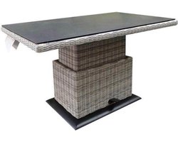 Miami lounge-diningtafel 160x90xH47-71 cm in hoogte verstelbaar wit grijs