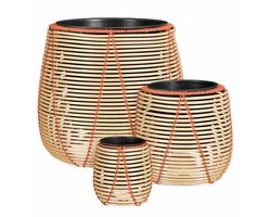 Mica - bloempot - plantenbak - Cesena pot rond l.grijs set van 2 - h70xd45cm