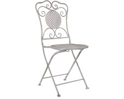 Mica Decoations Provence Stoel - 53 x 40 x 90 cm - Ijzer - Wit