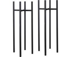 Mica Decorations - 2x - bloempot plantenstandaard/verhoger - zwart - D37.5 x H95 cm