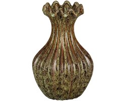 Mica Decorations Amara Vaas Keramiek Bruin Groen Decoratief
