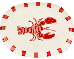 Mica Decorations Ariane Serveerbord - L41 x B31 x H3 cm - Steengoed - Rood