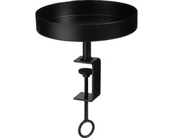 Mica Decorations Aston Dienblad met Klem - H24 x Ø20 cm - Metaal - Zwart