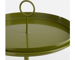 Mica Decorations Aston Dienblad met Klem - H30 x Ø31 cm - Metaal - Donkergroen