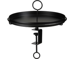 Mica Decorations Aston Dienblad met Klem - H30 x Ø31 cm - Metaal - Zwart