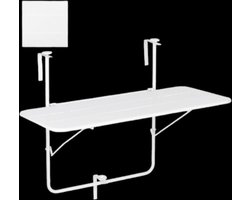 Mica Decorations Balkon Tuin Tafel - 88x51x67 cm - Ijzer - Wit
