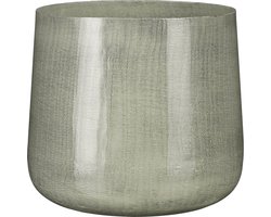 Mica Decorations Benson Bloempot - H24 x Ø26 cm - Metaal - Lichtgrijs