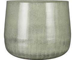 Mica Decorations Benson Bloempot - H32 x Ø37 cm - Metaal - Lichtgrijs
