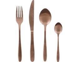 Mica Decorations Bestek Set 4 Persoons - 16 delig - Roestvrijstaal - Koper