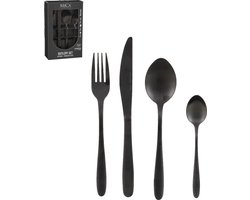 Mica Decorations Bestekset 4 Persoons - 16 delig - Roestvrijstaal - Zwart