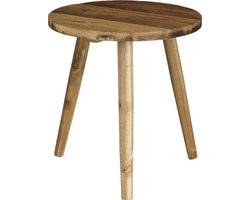 Mica Decorations Bijzettafel - gerecycled hout - H35 x D33 cm - Krukje