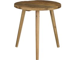 Mica Decorations Bijzettafel - gerecycled hout - H42 x D40 cm - Krukje