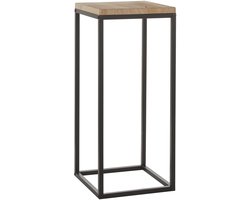 Mica Decorations Bijzettafel Oskar - vierkant - hout/metaal - zwart - 35 x 81 cm