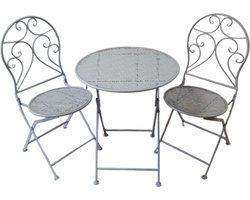Mica Decorations Bistroset Tierra paars-grijs Tafel+ 2 Stoelen