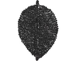 Mica Decorations Blad Placemat - Zwart - 6 stuks