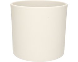 Mica Decorations Bloem/planten pot - mat wit - keramiek - H21.5 x D23 cm - plantenpotten