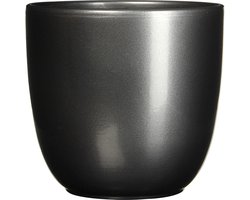 Mica Decorations Bloempot - antraciet grijs - keramiek - 22 x 20 cm - plantenpotten