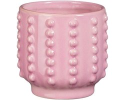 Mica Decorations Bloempot Boaz - gebobbeld - roze - 13 x 14 cm