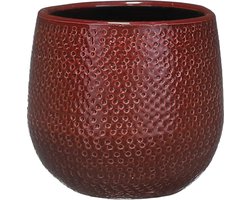 Mica Decorations Bloempot - bordeaux - keramiek - 14x12 cm - plantenpotten