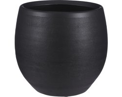 Mica Decorations Bloempot Boule - mat zwart - keramiek - 26 x 23 cm - plantenpotten binnen