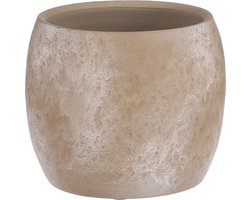 Mica Decorations Bloempot - creme - mat - keramiek - 16 x 14 cm - plantenpotten binnen