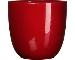 Mica Decorations Bloempot - donkerrood - keramiek - 17 x 16 cm - plantenpotten