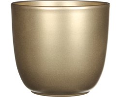 Mica Decorations Bloempot - goud - glanzend - keramiek - 17 x 16 cm - plantenpotten
