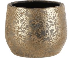 Mica Decorations Bloempot - goudkleurig - keramiek - 19 x 15 cm - plantenpotten