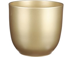 Mica Decorations Bloempot - goudkleurig - keramiek - 25 x 23 cm - plantenpotten