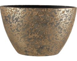 Mica Decorations Bloempot - goudkleurig - ovale schaal - 40 x 26 cm - plantenpotten
