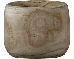 Mica Decorations Bloempot - hout - voor binnen en buiten - 14 cm - Plantenbak