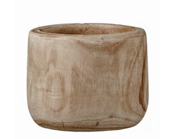 Mica Decorations Bloempot - hout - voor binnen en buiten - D19 cm - Plantenbak