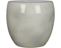 Mica Decorations Bloempot - lichtgrijs - keramiek - 33 x 31 cm - plantenpotten binnen