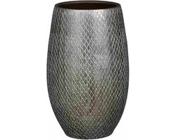 Mica Decorations Bloempot Madeira - 30x30x50 cm - Terracotta - Zilver