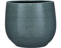 Mica Decorations Bloempot - midnight blauw - keramiek - 25 x 20 cm - plantenpotten