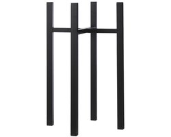 Mica Decorations - bloempot plantenpot standaard / verhoger - zwart - B34 x H71 cm - metaal